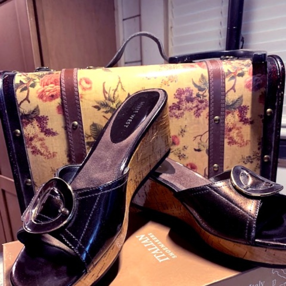 Nine West Cork Wedges w/Bronze Upper